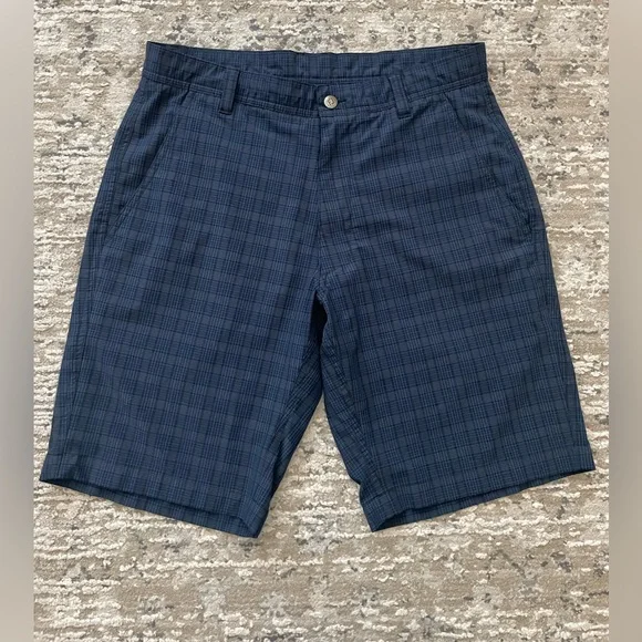 FootJoy Golf Shorts Men 30 Blue Plaid Chino Outdoor Prep Club FJ Performance - Picture 1 of 7